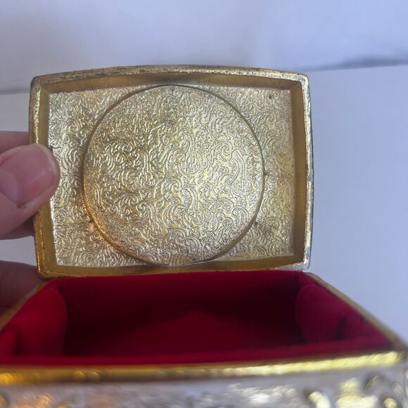 Farrington Hummel Theme Trinket Jewelry Box Ornate Scroll Victorian Style Japan - Picture 5 of 11